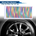 thumbnail image 2 of 20Pcs Wheel Rim Stickers Arc-Shape Car Wheel Rim Tapes Decoration Stickers for 14"-22" Rim Assorted Color PET, 2 of 6