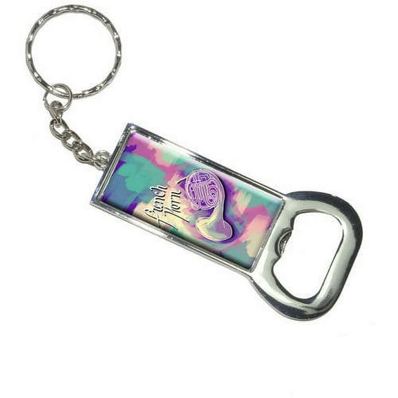 Nothing Specific French Horn Musical Instrument Music Brass Pastel Keychain Bottle Bottlecap Opener