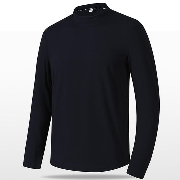 pstuiky Camisas de manga larga de invierno para hombre, Camiseta informal de cuello redondo para hombre, camiseta deportiva informal falsa, camiseta de cuello redondo de manga larga xl