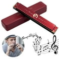 thumbnail image 5 of BLEEUS 24 Holes Portable Harmonica C Key Standard Harmonica Party Favors (Red) Musical Instruments Supplies (Red), 5 of 9