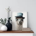 thumbnail image 4 of HFDF Funny Animals Wall Art Cute Alpaca Portrait Pictures Wall Decor Alpaca Wears A Blue Hat Poster Modern Artwork for Boys Room Bathroom Living Room Farmhouse Wall Decoration 16x24inch Framed, 4 of 7