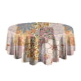 thumbnail image 5 of Pioneer Flower Floral Print Pattern Round Tablecloth 60"x60",Wrinkle Wipeable Table Cloth for Kitchen Dining Room Picnic Patio Party, 5 of 6