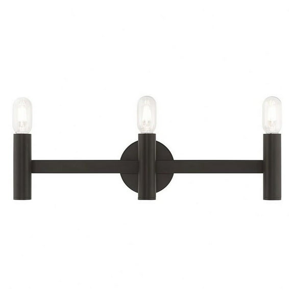 3 Light Ada Bathroom Light in Mid Century Modern Style 23.5 inches Wide By 9.25 inches High-Bronze Finish Bailey Street Home 218-Bel-4432524