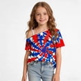thumbnail image 4 of SGFCWSX Girls T Shirts One Shoulder Short Sleeve American Flag Print Casual Loose Fit Fashion Tops for Kids Multicolor Size 11, 4 of 9