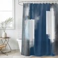 thumbnail image 4 of Blue Grey Bathroom Shower Curtains with 12 Hooks Polyester Waterproof Shower Curtain for Stalls and Bathtubs Contemporary Simple Abstract Art Decorative Bathroom Privacy Curtain 36x72 Inches, 4 of 9