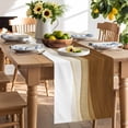 Brown Gradient Table Runner, Watercolor Abstract Brown Gradient Water ...