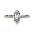 thumbnail image 2 of AFFY Hidden Halo Engagement Ring for Women, 1.10 Carat (ctw) Marquise and Round Cut Lab Grown Diamond Solitaire Ring In 14K Rose Gold Over Sterling Silver F-G-H, SI Quality Ring Size-8, 2 of 6