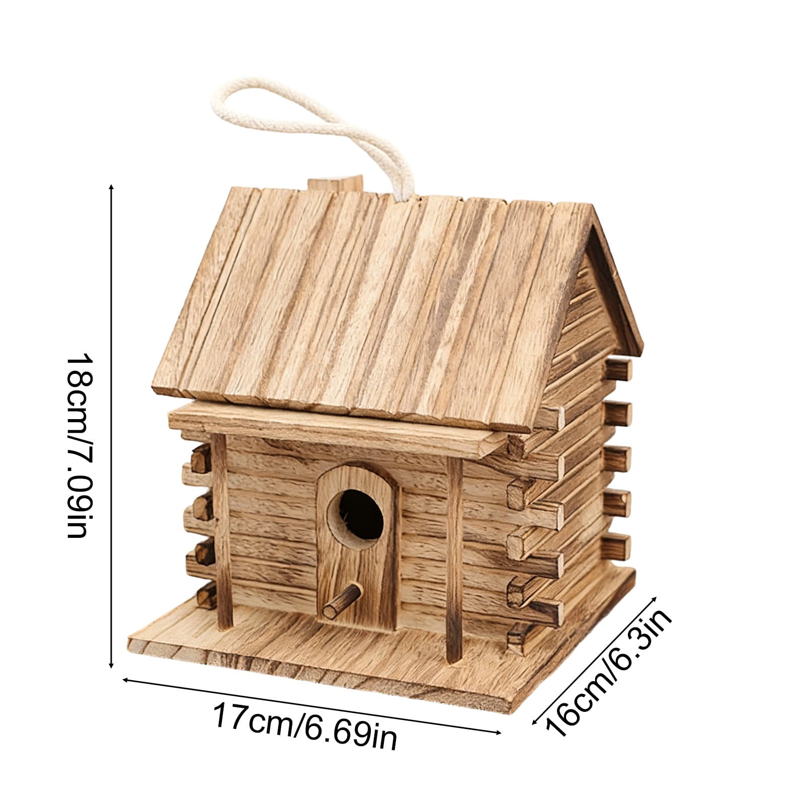Inerposs Wooden Birdhouse Feeder, Outdoor Bird Feeding Station, Graffiti Nest for Parrots, Natural Wood Bird Shelter, Perfect for Courtyard Birdwatching