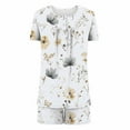 thumbnail image 5 of WCMZJ Women Short Sleeve Pajama Set 2 Piece Lounge Summer Floral Sleepwear Set Ruffle Henley Neck with Pockets Ladies Pjs Set, 5 of 5