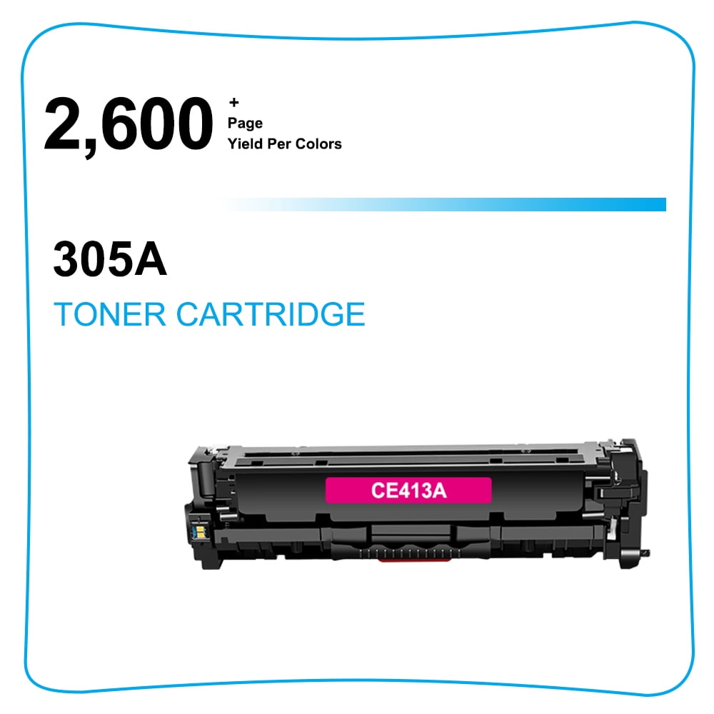 305A 305X Compatible Toner Cartridge for HP 305A CE413A Pro 400 Color MFP M451nw M451dn M451dw M475dw M475dn Pro 300 MFP M375nw M351A Replacement Printer Ink Magenta, 1-Pack