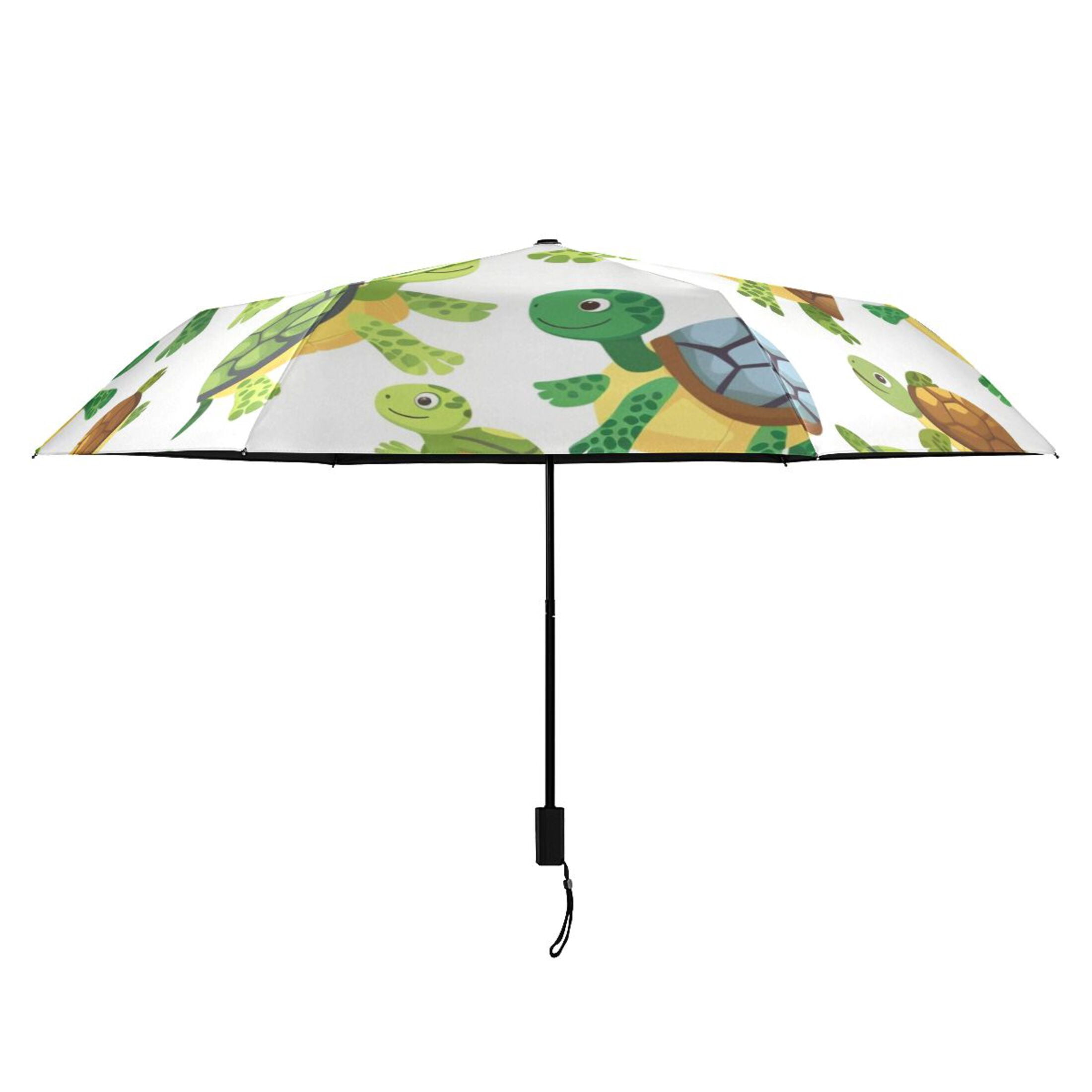 Cute Turtles UPF 50+ Compact Folding Umbrella for Rain Windproof Travel Umbrella Lightweight Packable