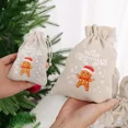 thumbnail image 5 of 10/1 piezas de bolsas de lino con cordón para Navidad, bolsas para envolver dulces y refrigerios para niños, bolsas de arpillera para guardar pulseras y joyas, bolsas para decoración navideña, 5 of 5