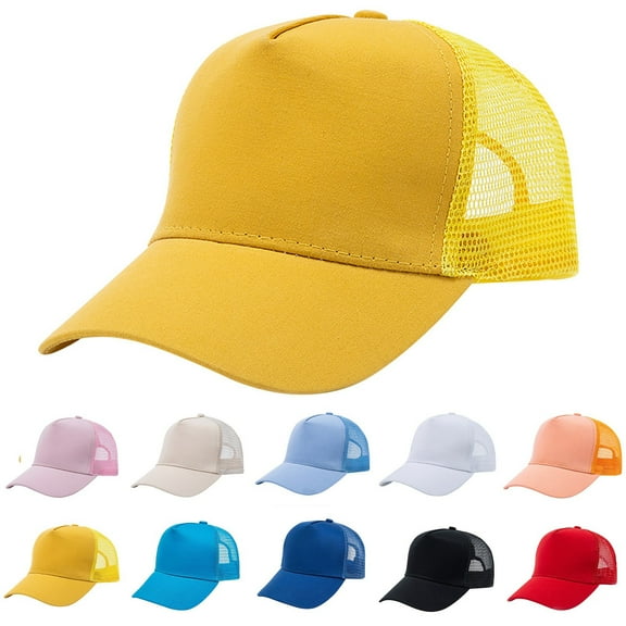 Sopiago Toddler Boy Girl Baseball Cap with Mesh Toddler Baseball Hat Kids Adjustable Fit Baseball Cap Outdoor Beach Sport Sun Cap for Kids Yellow,2-7 Years