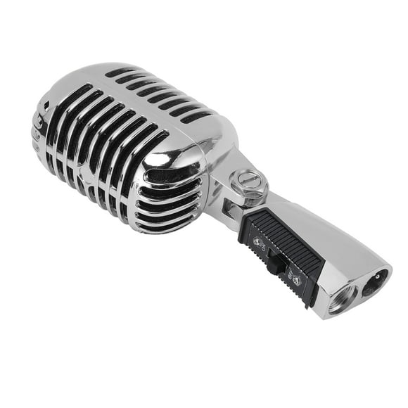 Classic Retro Dynamic Vocal Microphone, Old Vintage Style Pickup Microphone with XLR Female to 6.35mm Cable, Wired Studio Microphone Vintage Microphone Mic For Singing