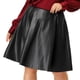 thumbnail image 1 of Women's Plus Size PU Skirt A-Line Versatile Flared Party Skirts Black 4X, 1 of 6