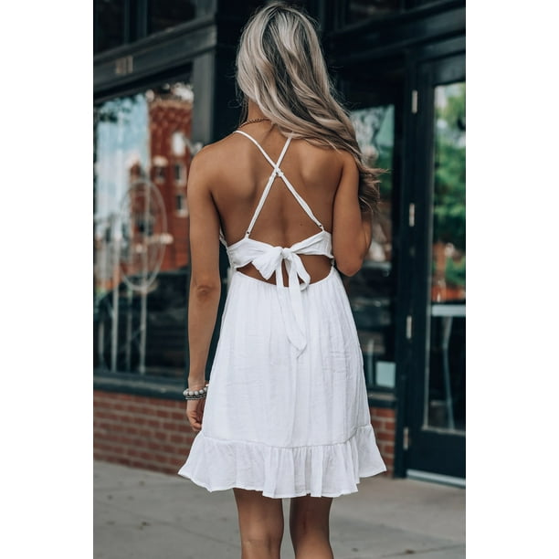 Lace criss cross cami cheap dress
