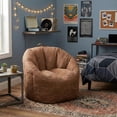 thumbnail image 2 of YANTONG Milano Bean Bag Chair for Kids, Teens, Adults, Chestnut Vegan Suede, Lightweight Seat for Reading Nook and Gaming, 2.5 Foot Refillable, 2 of 5