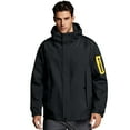thumbnail image 2 of CHCNHAC Tech Jackets for Men Lightweight Waterproof Sunscreen Raincoats with Pockets Outdoor Casual Shell Jacket for Camping Hiking Travelling Black L, 2 of 6