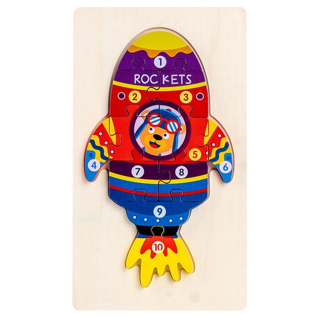 Linnome Wooden Number Puzzle Educational Math Plaything Logical Thinking Board for Developing Motor Skills