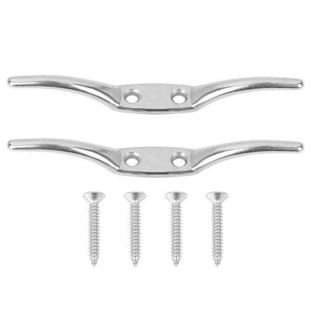 2 Set 316 Stainless Steel 6 Inch Rope Boat Deck Flagpole Cleat Hook
