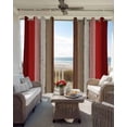 thumbnail image 4 of Red Pink Blackout Curtains, Light Blocking Print Window Curtains, Farmhouse Wood Grain Vintage Brown Striped Thermal Insulated Window Drapes for Living Room Kitchen Cafe 2 Panels, 55"W x 39"L, 4 of 9