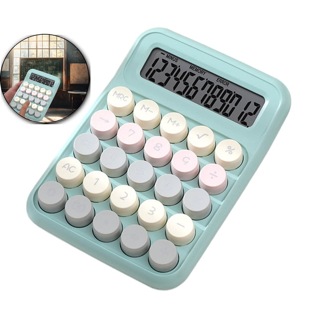 Dvruxg Calculator 12 Digits Large LCD Display Small Desktop Basic Calculator with Easy to Press Big Buttons, Desk Accessories for Office