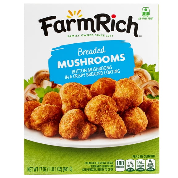 Farm Rich Breaded Mushrooms in a Crispy Breaded Coating, 17 oz (Frozen Snacks and Appetizers)