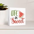 thumbnail image 3 of Zomyto 7"x7" Funny Summer Wood Box Sign Life Is Sweet Watermelon Wooden Block Sign,Farm house Summer Watermelon Sign Decor, 3 of 6
