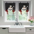 thumbnail image 4 of Red Black Chef Tie Up Curtains for Windows, Adjustable Balloon Window Shades, Cartoon Cute Watercolor Cooking Plaid Kitchen Window Treatments Adjustable Roll Up Curtain for Basement/Nursery 52"x45", 4 of 8
