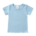 thumbnail image 3 of xiaxaixu Solid Color Short Sleeve Round Neck Pullover + High Waisted Pants, 3 of 5
