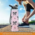 thumbnail image 6 of 32oz Transparent Sports Water Bottle with Straw for Kids Adults Outdoor School Gym Fitness Black Bows, 6 of 7