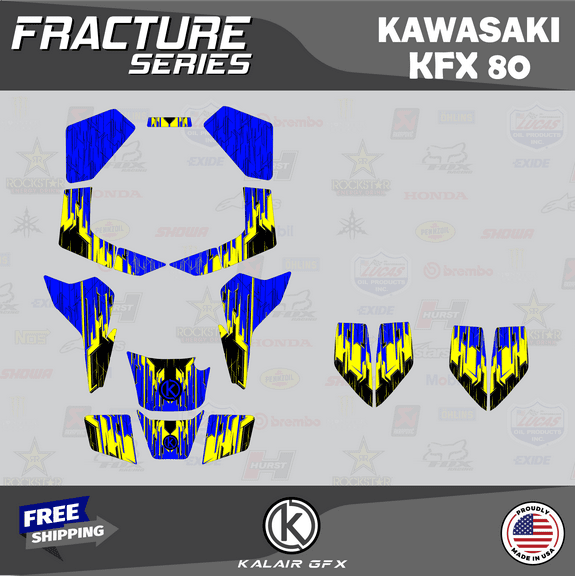 Kalair GFX Graphics Kit for Kawasaki ATV KFX 80 (2003-2006) Fracture Series