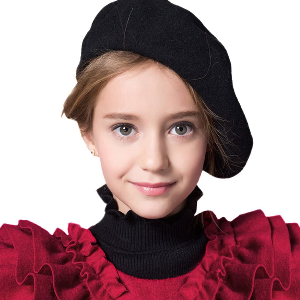Wool French Beret Cap for Girls Boys 