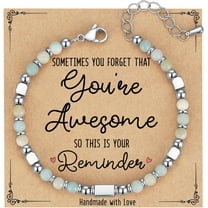 Tiny Gemstone Beaded Bracelets for Teen Girls Women - Unique Christmas Valentines Easter Birthday Mothers Day Graduation Gifts for Her Friend Sister Wife Mom Daughter Granddaughter