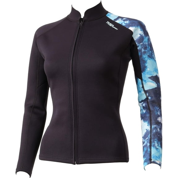 TUSA Sport Womens 2mm Neoprene Wetsuit Top, Black, Large