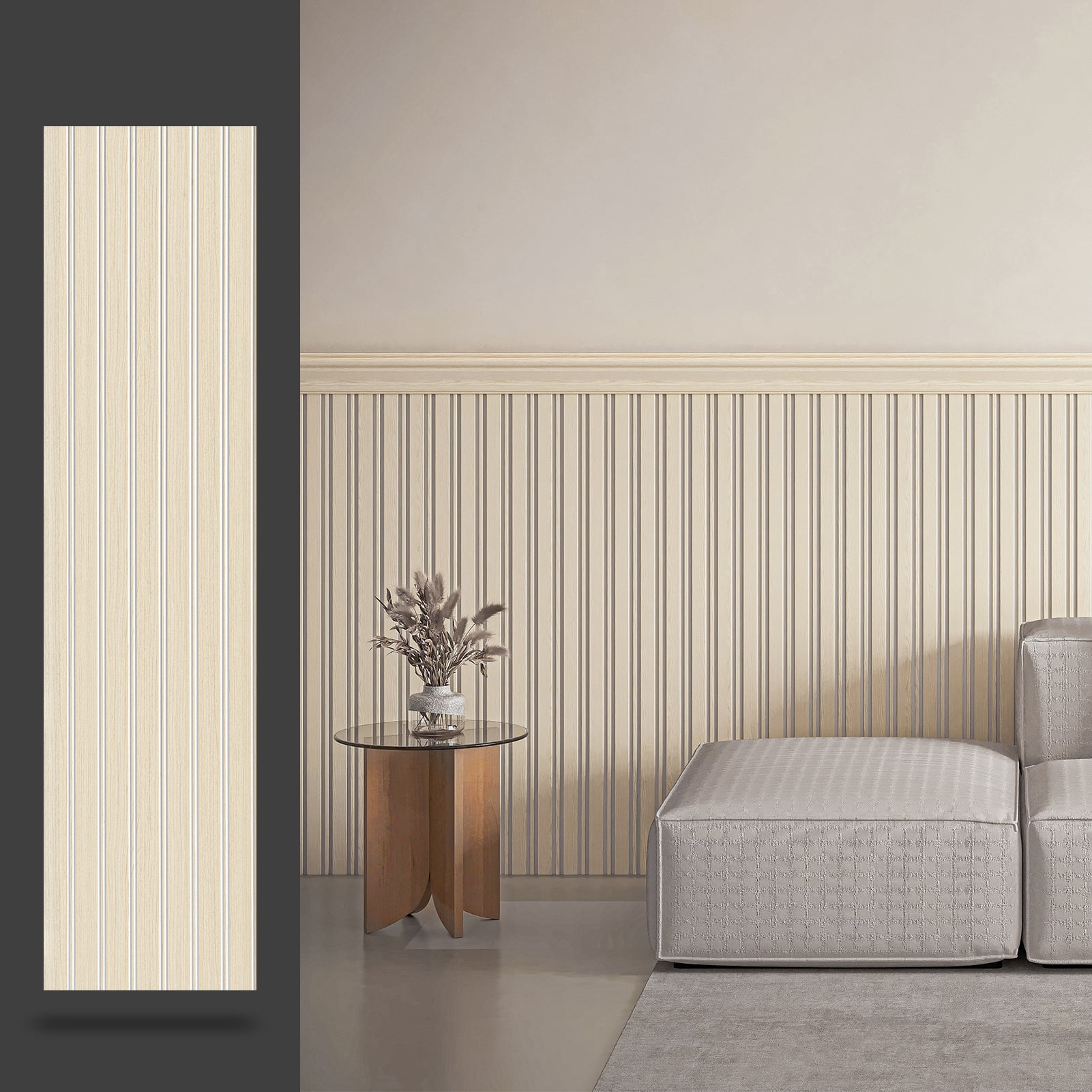 Art3dwallpanel DIY Board & Batten Wall Kit - 9.84" W x 37.8" L Polystyrene Wainscoting Panels for Instant Room Makeover,Easy Installayion,, 31 Sq Ft/Box