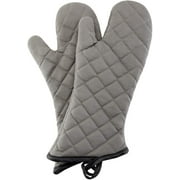 Oven Mitts 1 Pair of Quilted Thick Lining - Heat Resistant Kitchen Gloves,Gray,15 Inch