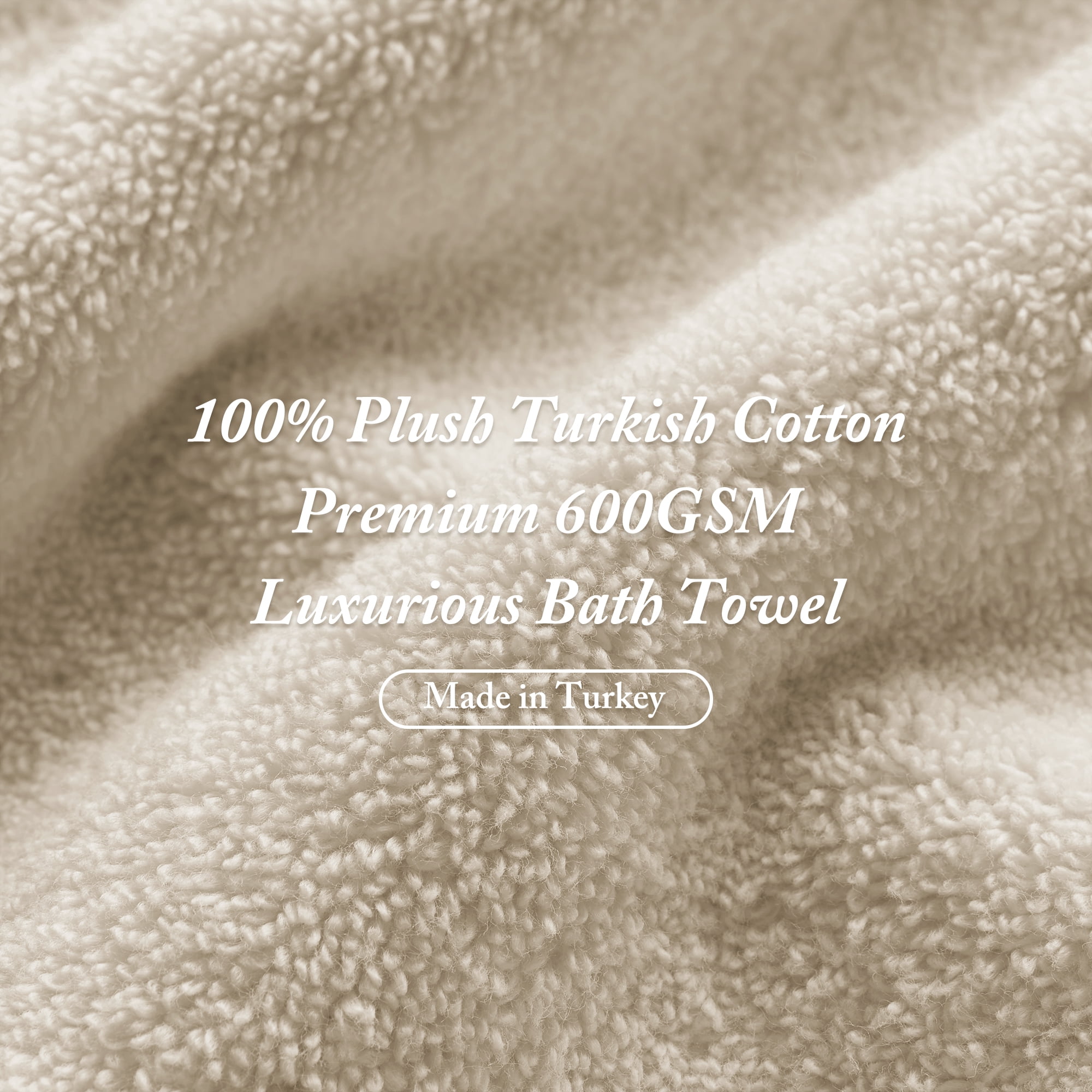 6-Piece Cotton Bath Towel Set,Sand