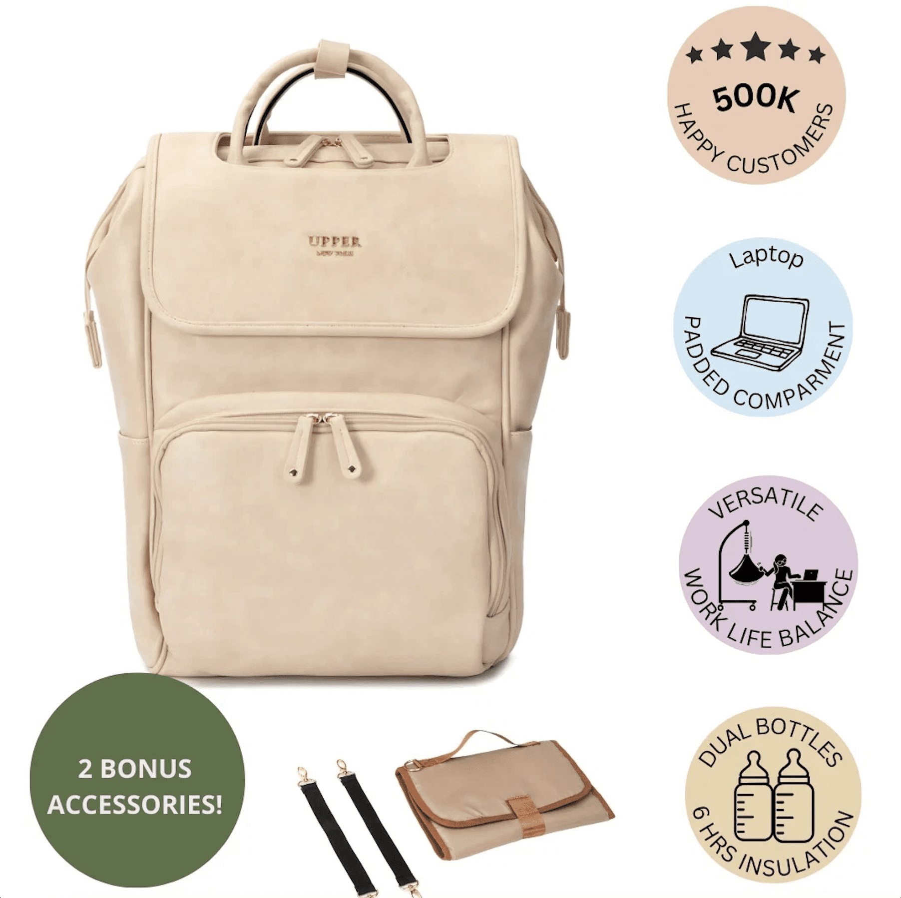 🔥 Best Trending Diaper Bag Backpack Changing Bag for Mom, Baby Shower Gift, Travel