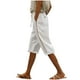 thumbnail image 2 of Puntoco Pantalones cortos de verano para mujer, moda de verano 2024, ropa de mujer, cintura elástica, bolsillo, medio pantalón corto, pantalones elásticos informales con bolsillo, 2 of 6