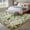 LightGreen Peru, variant on Area Rug for Living Room, Green Leaves Non-Slip Indoor Large Carpet for Bedroom/Dining Room, Elegant Pastoral Summer Botanical Vintage Washable Low-Profile Rectangle Floor Runner Rugs - 6 x 9 Ft