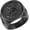 Black, variant on St. Michael San Miguel The Great Protector Archangel Defeating Satan Figurine Stainless Steel Amulet Ring