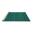 thumbnail image 2 of Ahgly Company Machine Washable Indoor Round Abstract Turquoise Blue Modern Area Rugs, 3' Round, 2 of 4