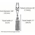 thumbnail image 2 of DECOPRO Beautiful Ribbon Curtain & Drapery Tassel Tieback Handcrafted with Beads and Rosettes, Tassel Length 11" (27.5cm), Spread 40" (1m) # TBEU11, #565 Sold Individually, 2 of 2