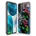 thumbnail image 3 of MUNDAZE LG Stylo 6 Shockproof Clear Hybrid Protective Phone Case Red Roses Graffiti Painting Art Cover, 3 of 5