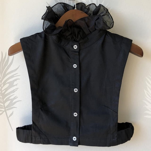 Blusa de media camisa con cuello falso desmontable para mujer, de cuello falso Negro Hugo Mujeres cuello falso desmontable