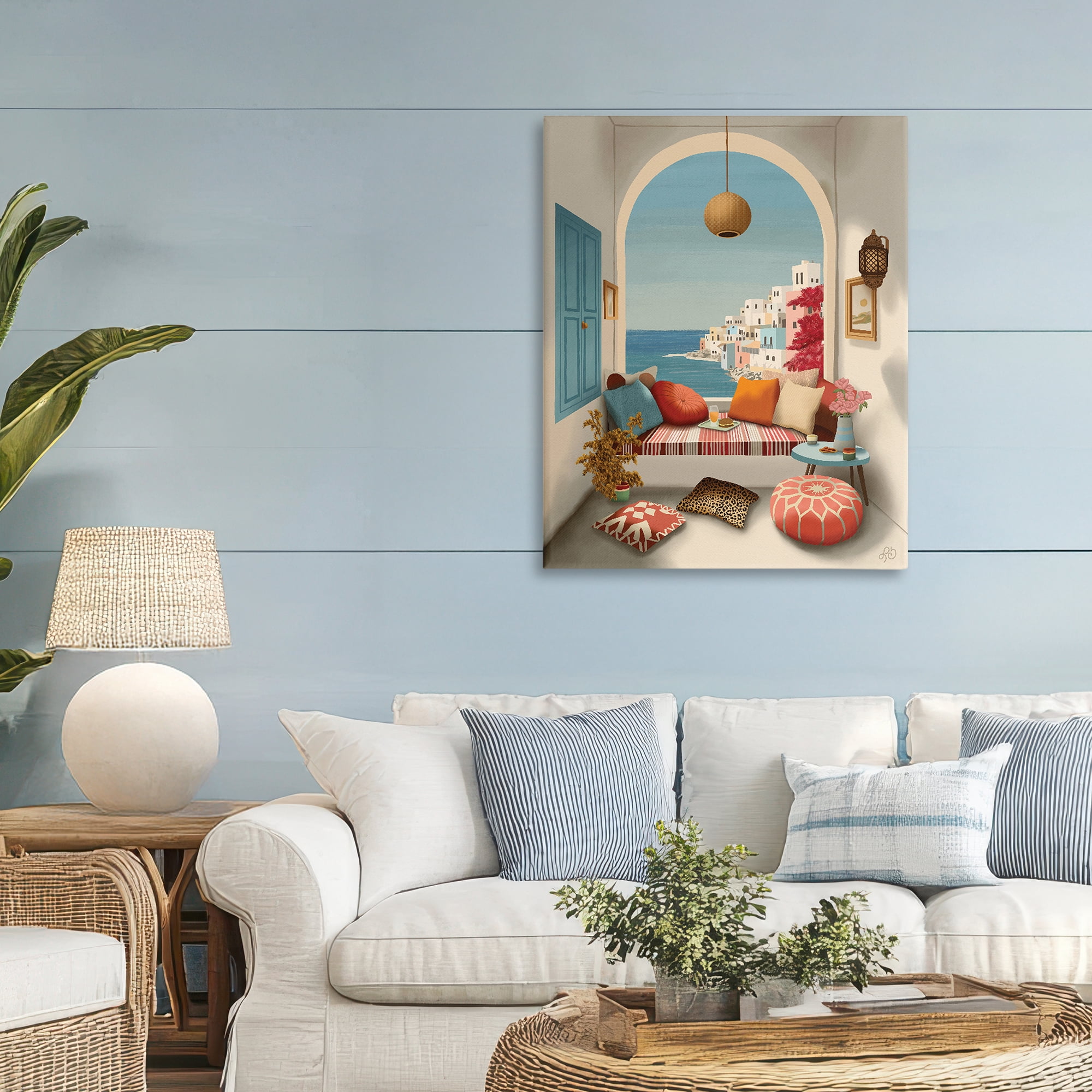 Stupell Industries Mediterranean Seaside Window View Canvas Wall Art, design by Lisa R Dumm
