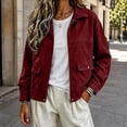 thumbnail image 6 of Enjoytime Lightweight Jacket Women Fall Winter Lapel Collar Zip Up Cropped Coat Casual Trendy Long Sleeve Outerwear, 6 of 7