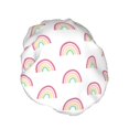 thumbnail image 2 of Kdxio Rainbow Print Shower Cap for Women,Elastic and Reusable,Double Waterproof Layers Bathing Hat, 2 of 9