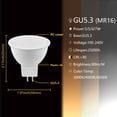 thumbnail image 4 of Foco LED GU10 GU5.3 100V-240V 3W-8W reemplazo de luz blanca cálida de alto brillo 50W 100W lámpara halógena es adecuada para Cocina, 4 of 4